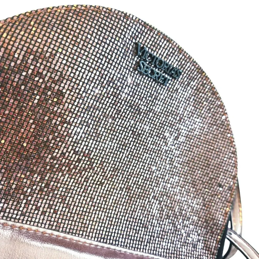 Victoria's Secret Metallic Bling Chain Mini Backpack Sexy Rose Gold Stud Bag